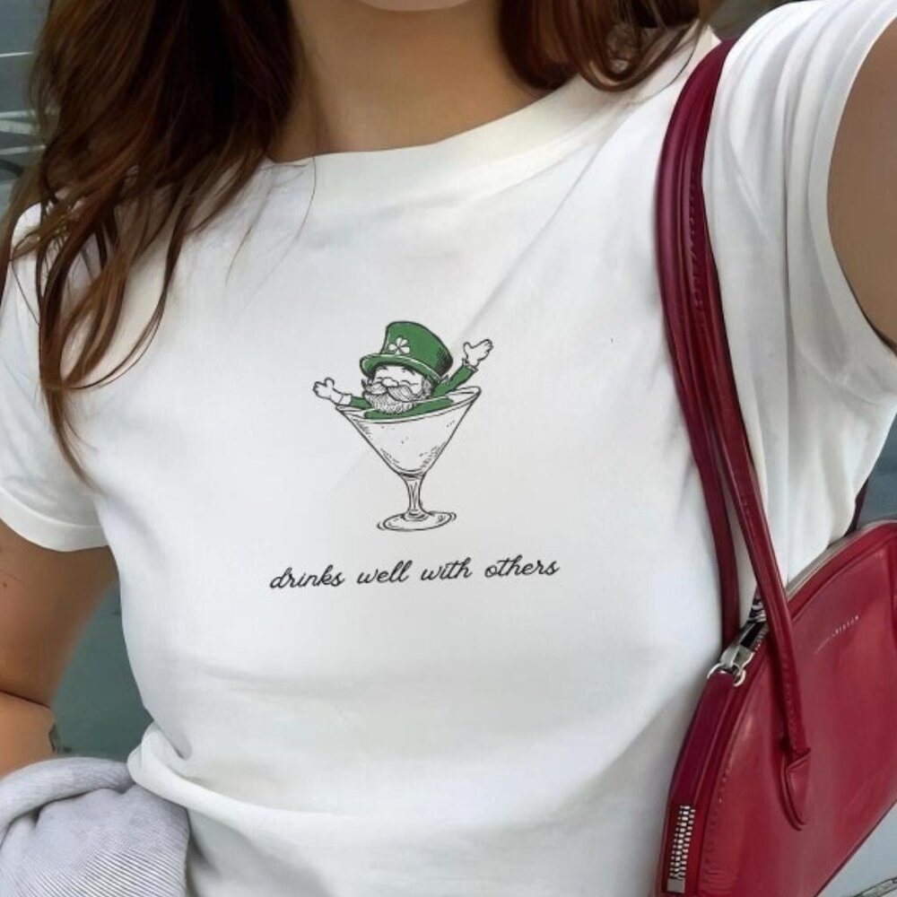 St Patrick's Day Shirt, Graphic Martini Cocktail Tee